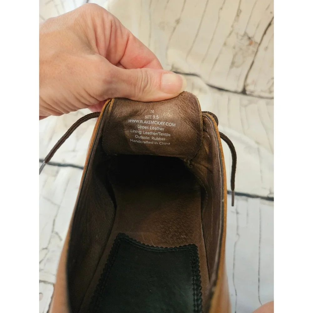 Blake Mckay T4 Leather Oxford Derby Dress Shoes Tan Men Size 9.5 Business Casual